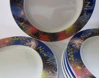 Y2K Charger Plate - Syracuse China - The 2000 New Millennium Commemorative 12 Inch Dinner Plate - 3 Available - Sold Separately