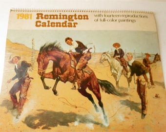 Remington Calendar - 1981 - Spiral Bound - 14 Reproductions - Planner &  Engagement - Published by Rand McNally