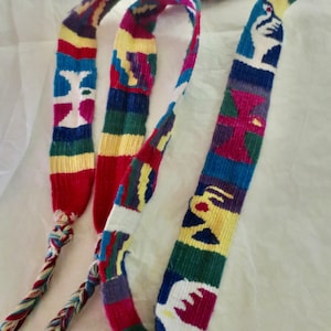 Hand Loomed Sash Belt - Vintage 1970s - Souvenir - South America - Multi Colored