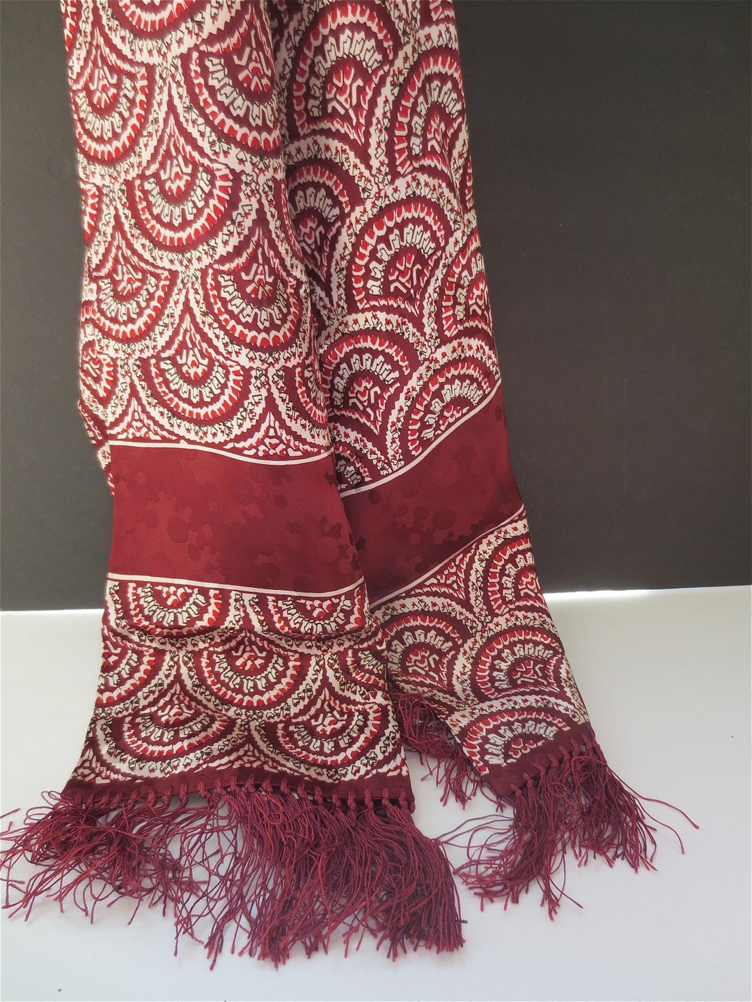 Silk Opera Scarf Long Mens Vintage Neck Scarves Dress Wear Menswear