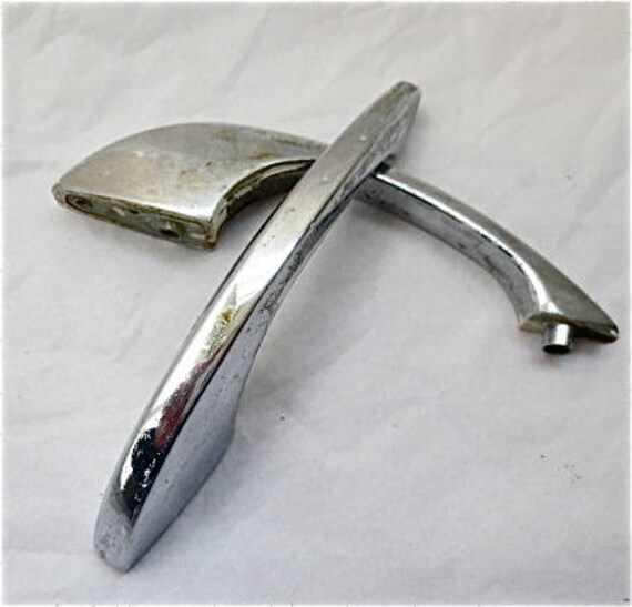 9 Chrome Cabinet Handles Vintage 1950s Kitchen Hardware Cabinetry Modern Mid Century