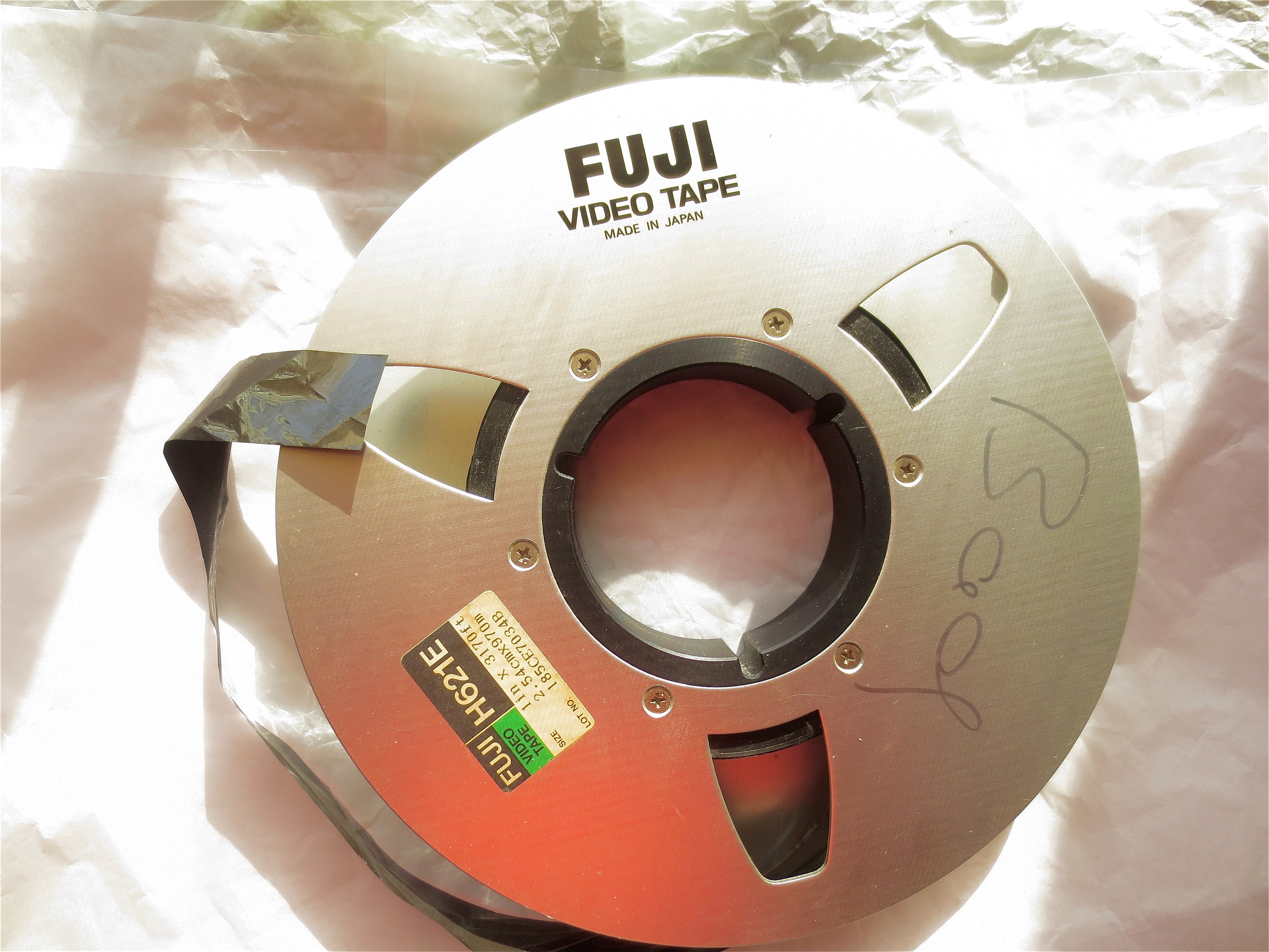 Old FUJI Video Tape Reel 1 in Bad Tape Rescued Editing Room Reject Aluminum  Reel H621E Novelty of No Use Whatsoever -  Finland
