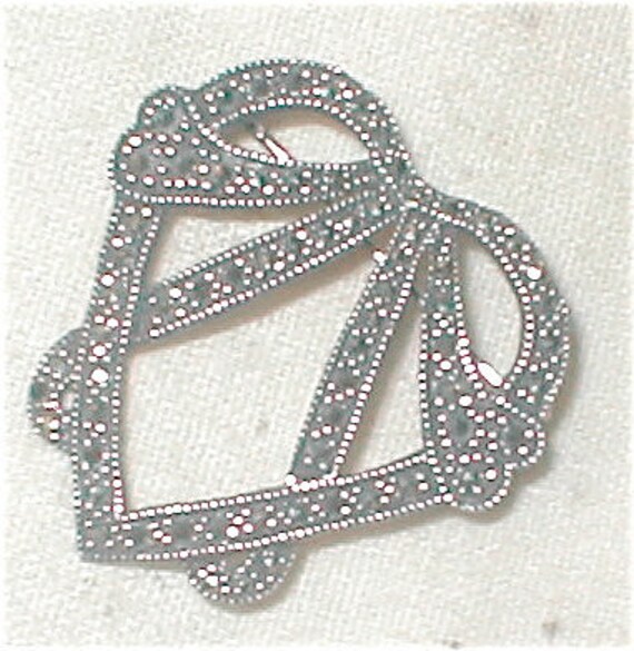 Sterling Marcasite Heart Brooch -  Heart Pin Swee… - image 4