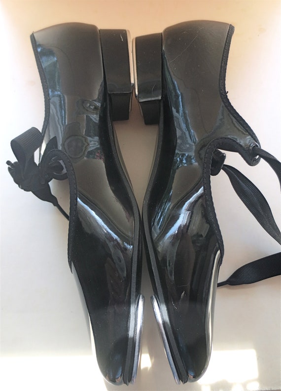 Capezio Tap Shoes - Black Patent Leather - Size W… - image 2
