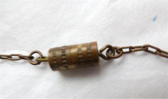 Vintage 60s Brass Rose Beaded Necklace - Choker 1… - image 9