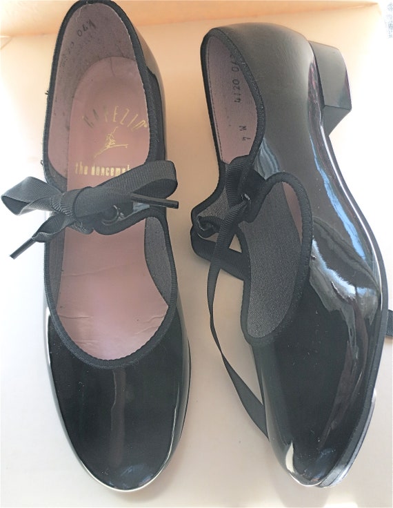 Capezio Tap Shoes - Black Patent Leather - Size W… - image 7