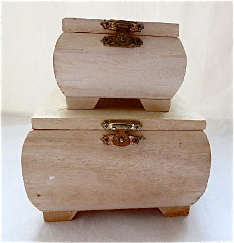 Natural Unfinished Wood Box Set of Two Nesting Boxes for Etsy