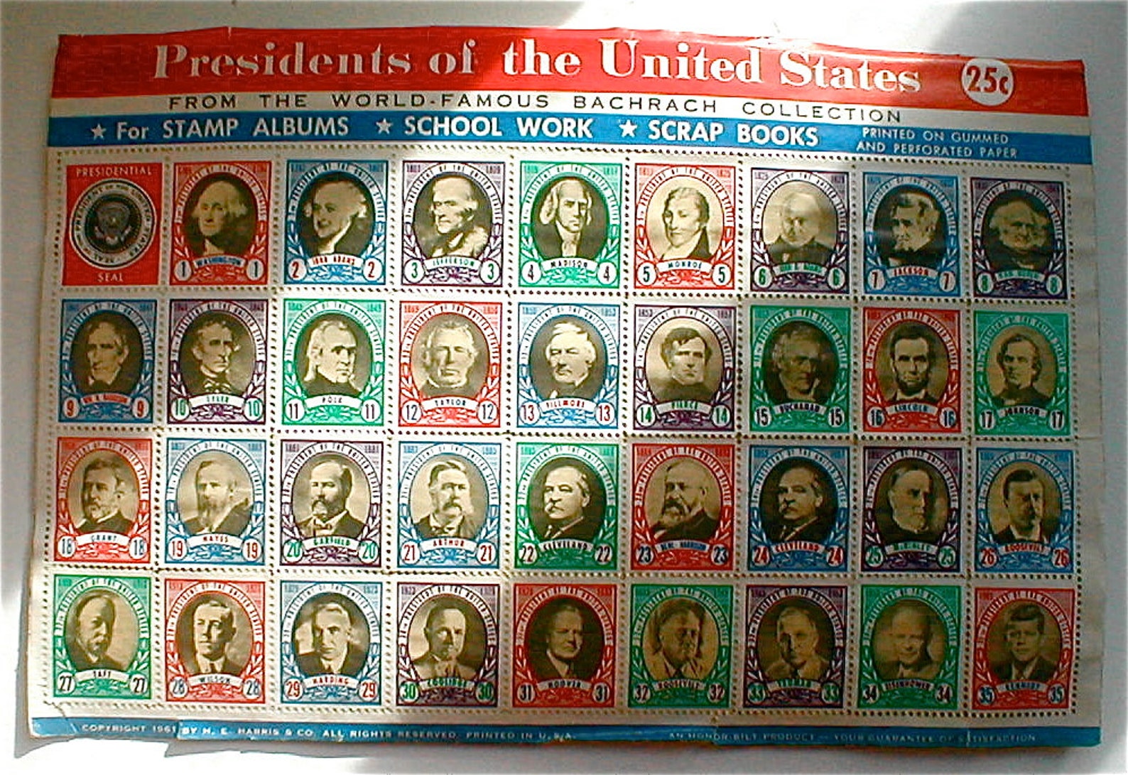 1961 Stamps of the Presidents of the United States Paper Etsy