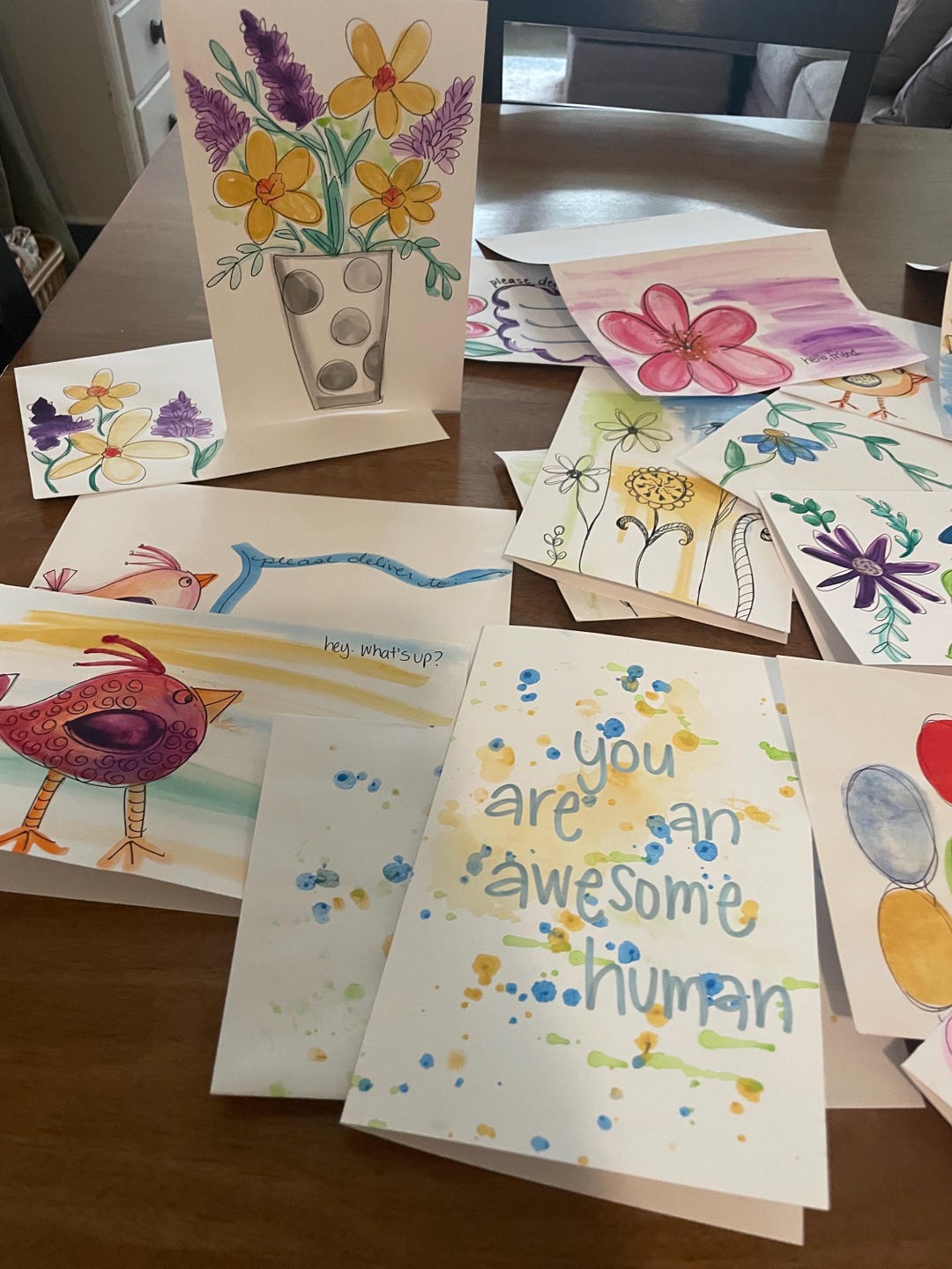 Hand Painted Note Cards Blank Inside Set of 10 Matching Envelopes - Etsy