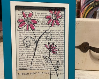 a Fresh New Chance original sketch and collage in frame