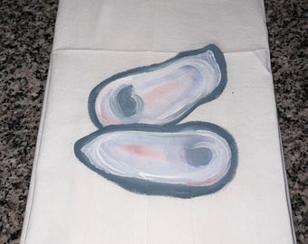 Strofinaccio da cucina Strofinaccio da cucina con conchiglie di ostriche costiere