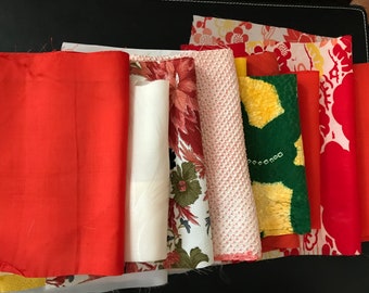 Japanese vintage silk kimono fabric 17 panels from 7 to 15 each sewing supplies dolls/' clothing hat/'s design craft quilting dressmaking