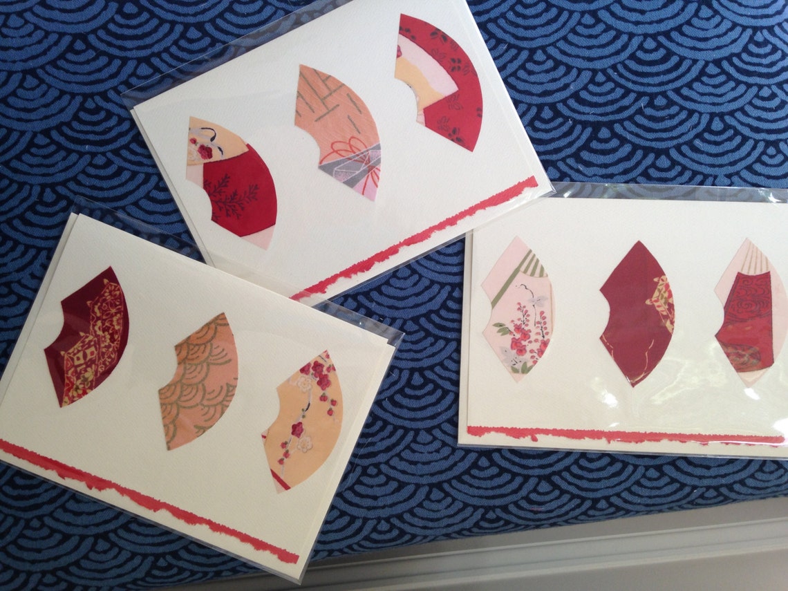 50 Silk fabric stickers Fan designs cut by hand Make your own Etsy