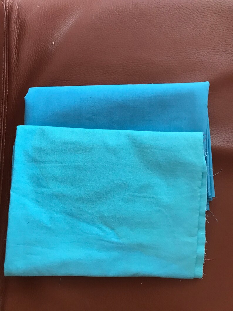 Cotton fabric 2 panels teal turquoise cotton sewing quilting supplies school arts/&craft 30x33 and 22x45 kid/'s fun clothing design