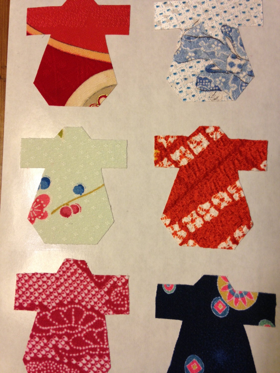 20 Silk Fabric Stickers Handmade Make Your Own Cards Kimono - Etsy