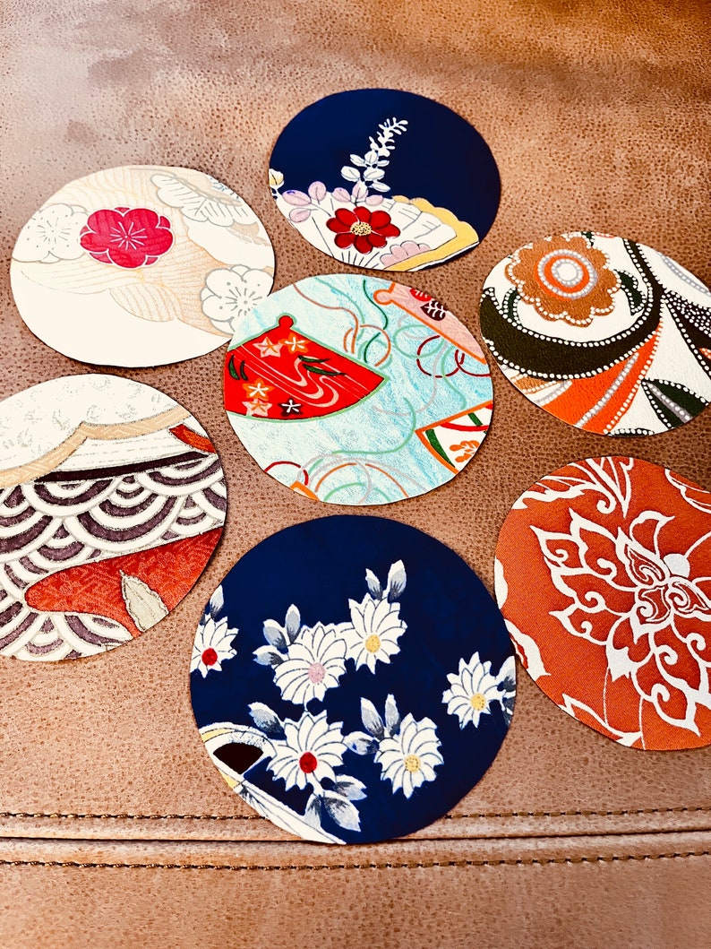 Greeting cards silk vintage Japanese kimono fabrics handmade 5 cards assorted designs thank you anniversary birthday friendship love card image 9