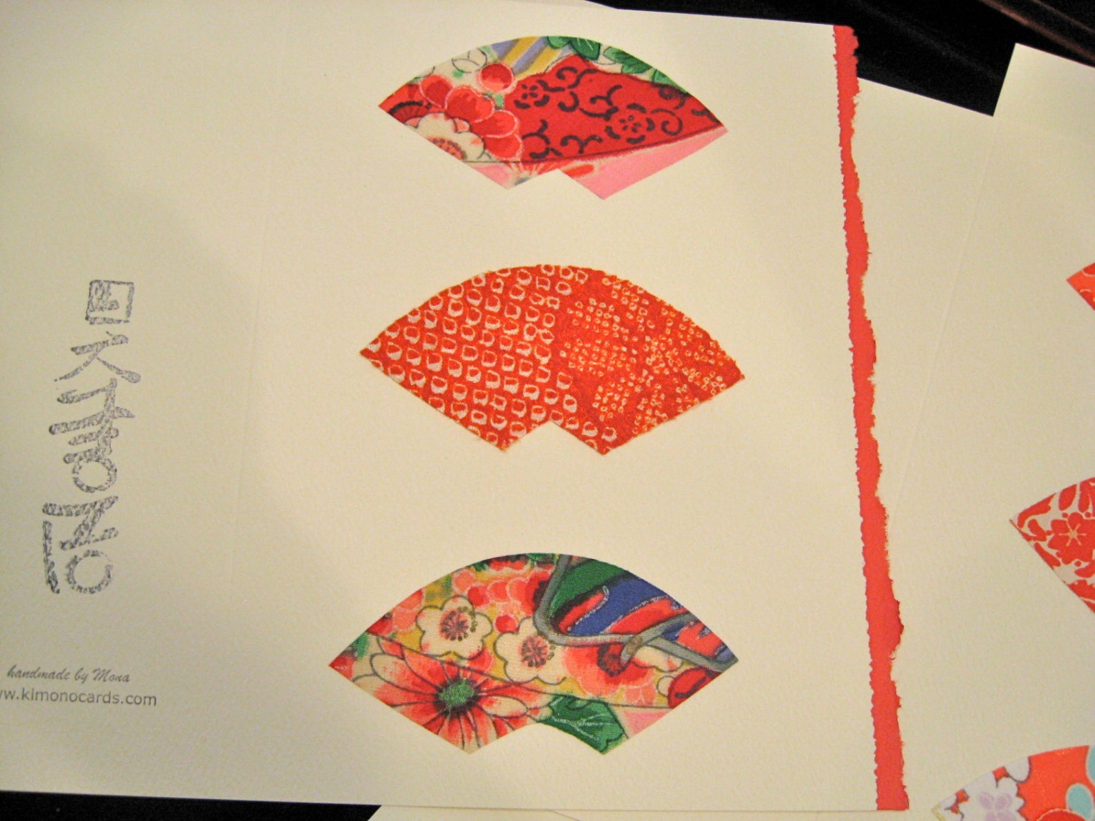 50 Silk Fabric Stickers Fan Designs Cut by Hand Make Your Own Etsy