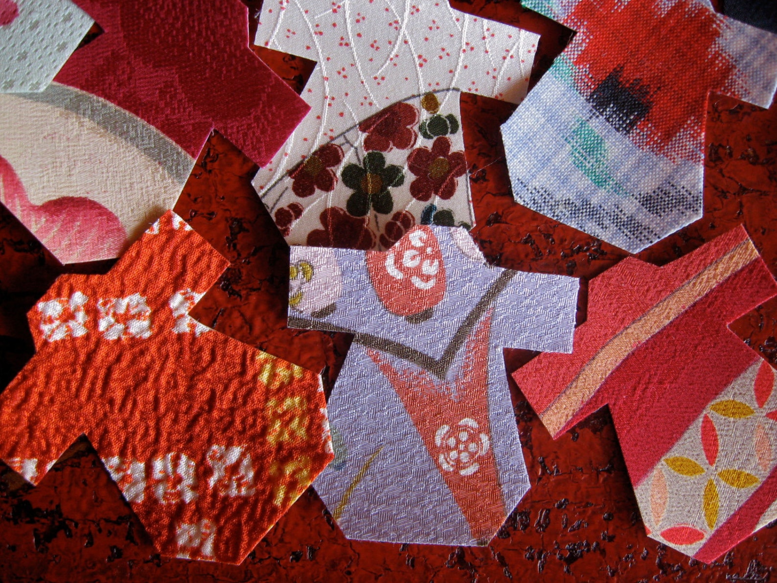 20 Silk Fabric Stickers Handmade Make Your Own Cards Kimono Etsy