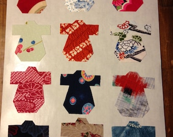 20 Silk fabric stickers  handmade Make your own cards  kimono designs Japanese  fabrics Vintage kimono  scrap booking  designs easy peel off