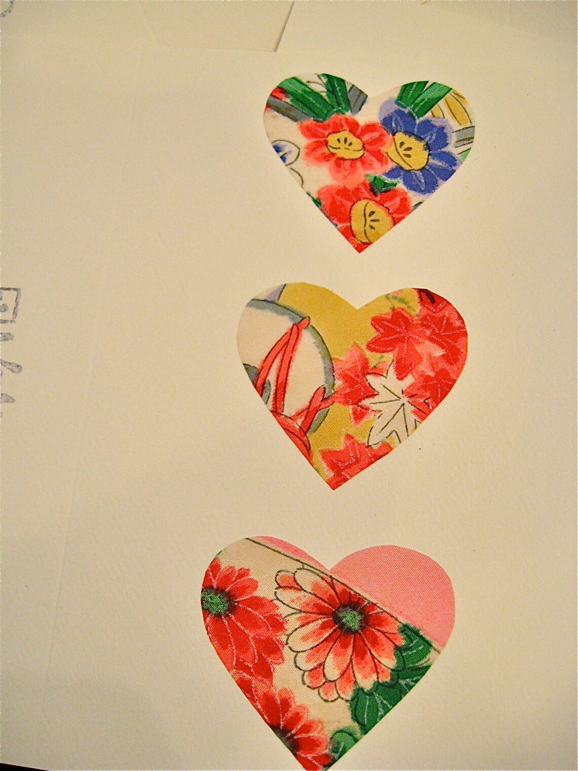 50 Silk Fabric Stickers Handmade Japanese Fabric Hearts Etsy