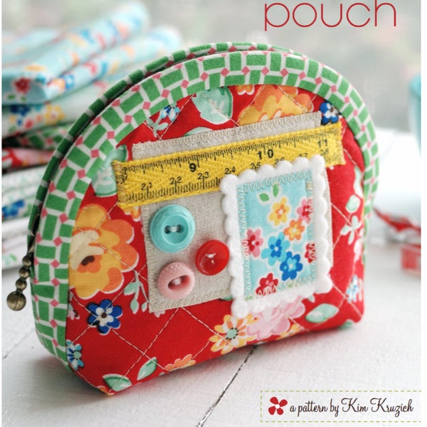 PDF Quilted Notions Pouch Sewing Pattern - Zipper Pouch