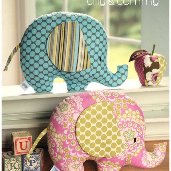 Tilly and Tommy Elephant Softies PDF Sewing Pattern Instant Download