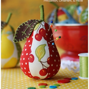 Patrón de costura PDF para alfiletero, adorno y almohada de pera de felpa Descarga instantánea