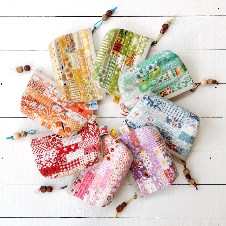 PDF Scrappy Zipper Pouch Sewing Pattern in 3 sizes image 4