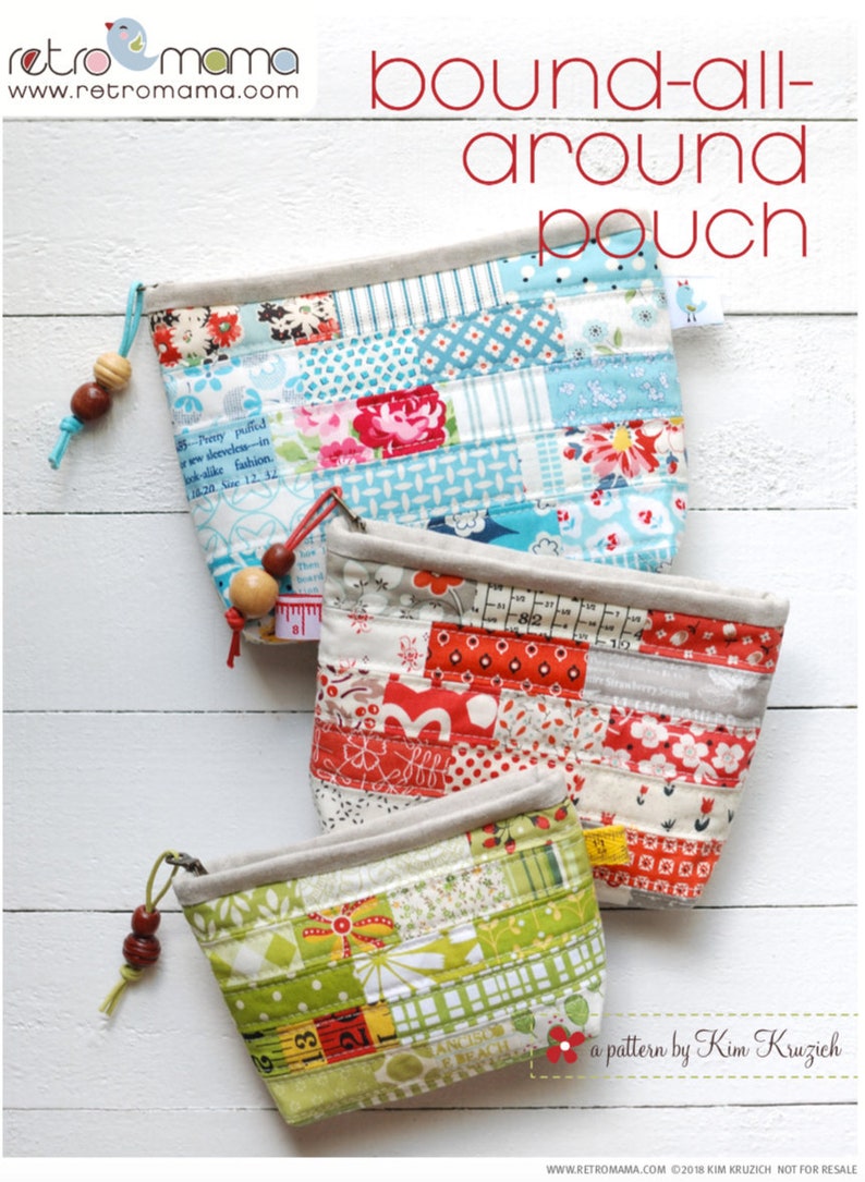 PDF Scrappy Zipper Pouch Sewing Pattern in 3 sizes image 1