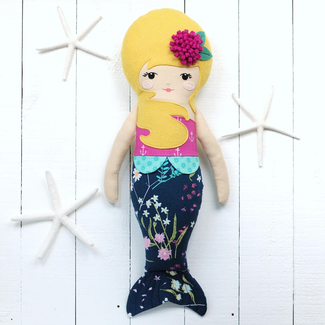 Mermaid Doll PDF Sewing Pattern Girl Doll Fabric Doll | Etsy