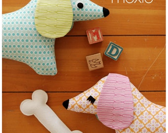 Doxie Stuffed Animal Sewing Pattern Tutorial - PDF Sewing Pattern Milo and Moxie Dachshund Softies Instant Download