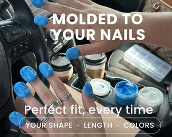 Kit de Molde de Uñas Postizas a Medida, Kit DIY de Impresión para Uñas Reutilizables Hechas a Mano, Molde para Uñas Anchas y Estrechas