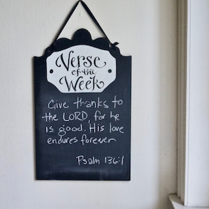 Davis Verse of the Week Chalkboard - scripture memory - wall decor - chalkboard - sunday school - homeschool - church gift