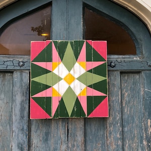 Barn Quilt - outdoor art - wood sign - door hanger - quilt pattern - wood sign - dogwood - door decor - Kentucky art - dogwood -