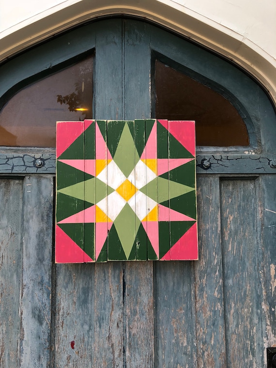 Barn Quilt Outdoor Art Wood Sign Door Hanger Quilt Etsy