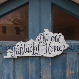 My Old Kentucky Home wood sign-Door hanger Lexington Louisville Paducah Kentucky wildcats state art derby decor image 3