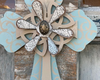 Serenity Wooden Cross, Inspirational Gift, Christian Art, Verse of the Week, Door Hanger, Scripture Art, Gift for Her