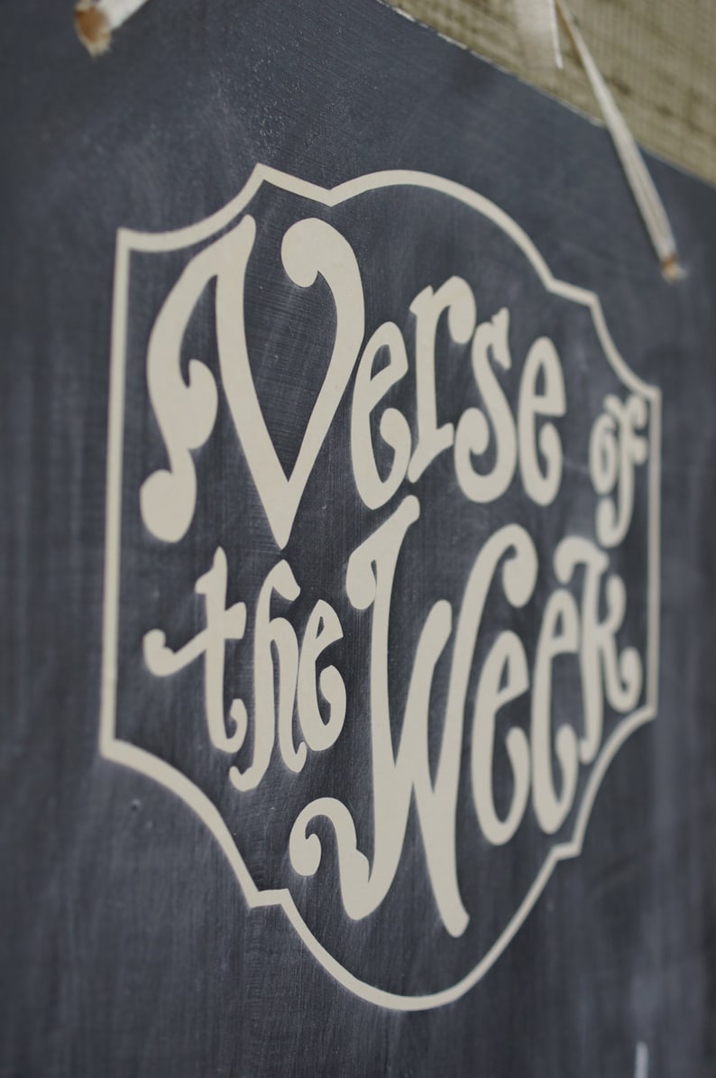 DIY Verse of the Week Vinyl lettering Scripture Memory Bible Verse Chalkboard image 1