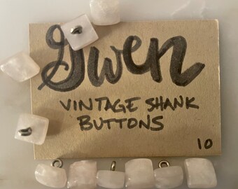 Vintage Gwen Mother of Pearl look square Buttons, antique, assorted shank, pattern, sewing, dollmaking, embroidery, costume, slow stitch