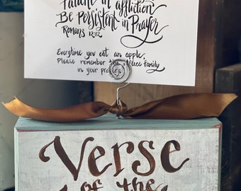 Verse of the Week, Photo Holder, Verse Board, scripture memory, prayer board, Christian gift, Sunday school, Bible study, Pastor gift