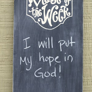 DIY Verse of the Week Vinyl lettering Scripture Memory Bible Verse Chalkboard image 5