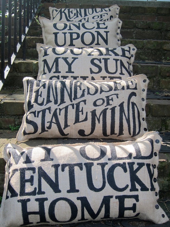 Outdoor Burlap Pillow Custom Quote Quincy Pillow Outdoor Etsy