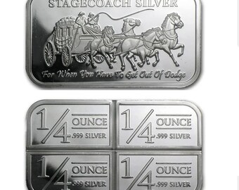 50 lingots d'argent de 1 oz divisibles en 4 quartiers