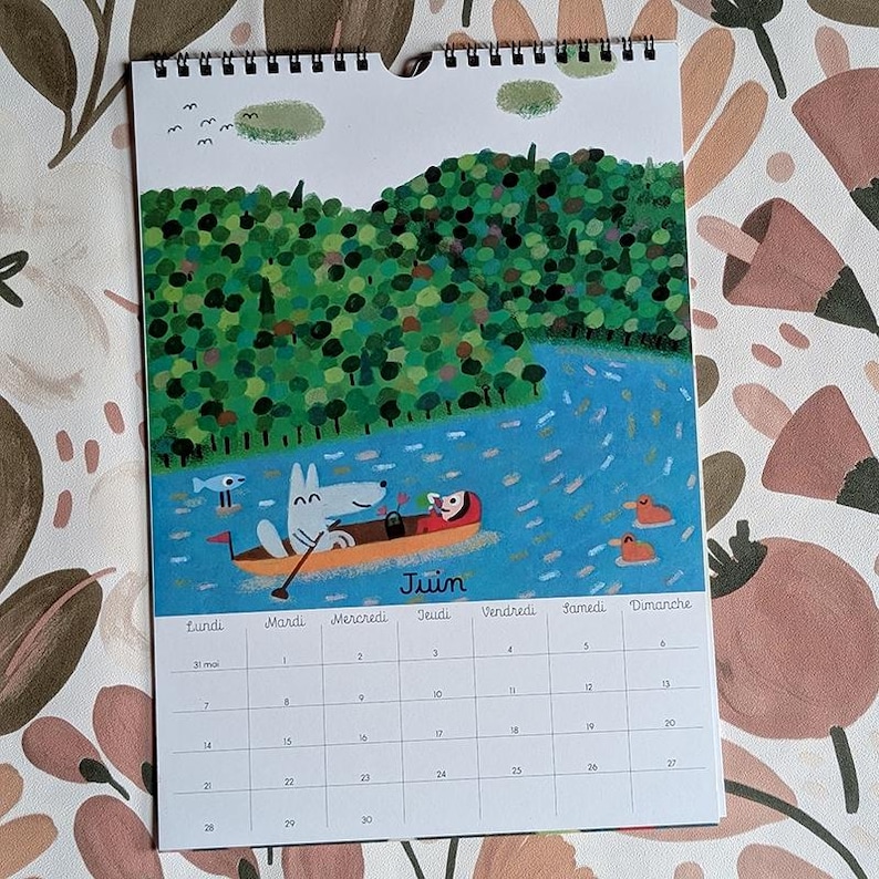 2027 Wall Calendar, Illustrated Art Calendar, Recycled Paper, Original ...