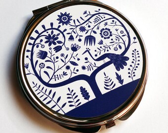 Pocket mirror, peacock blue MPR143