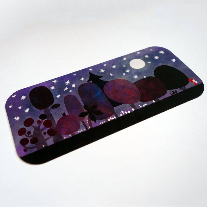 Arboretum enchanted night panoramic map cards offer original art