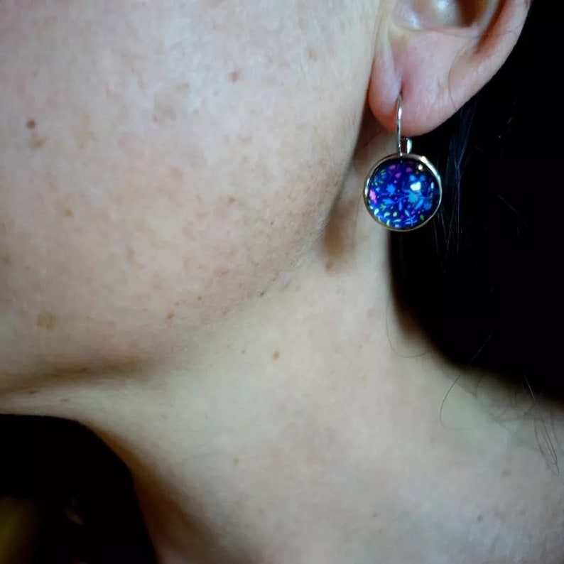 Earrings A peacock among flowers image 2