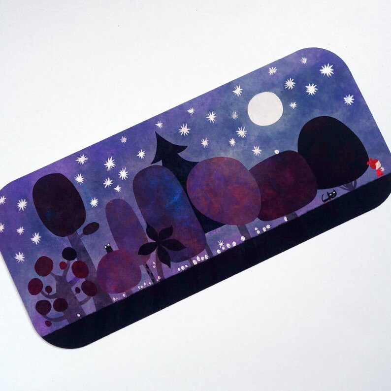 Arboretum enchanted night panoramic map cards offer original art