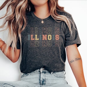 Retro Illinois Football Shirt, Vintage Illinois Football Shirt, College Football Shirt, Chicago Shirt, Chicago Souvenir,Chicago City T-Shirt