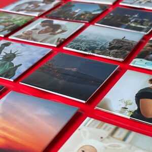 Personalized Photo Magnets, 9 Custom Photo Magnets 2x2&quot;, Custom Fridge Magnets Photo Gifts, Photo Printed on, Birth Announcement Print
